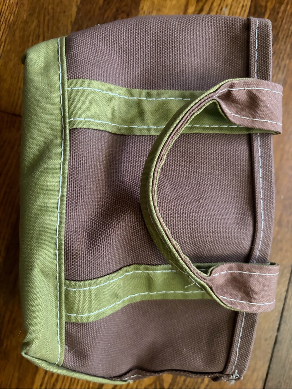 LL Bean Mini Tote Brown and Green